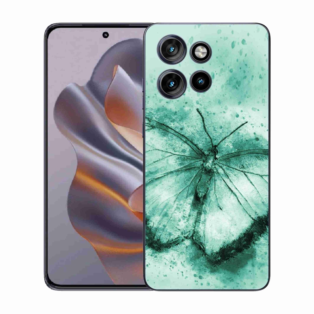 Zselés tok mmCase a Motorola Edge 50 Neo készülékhez - zöld pillangó