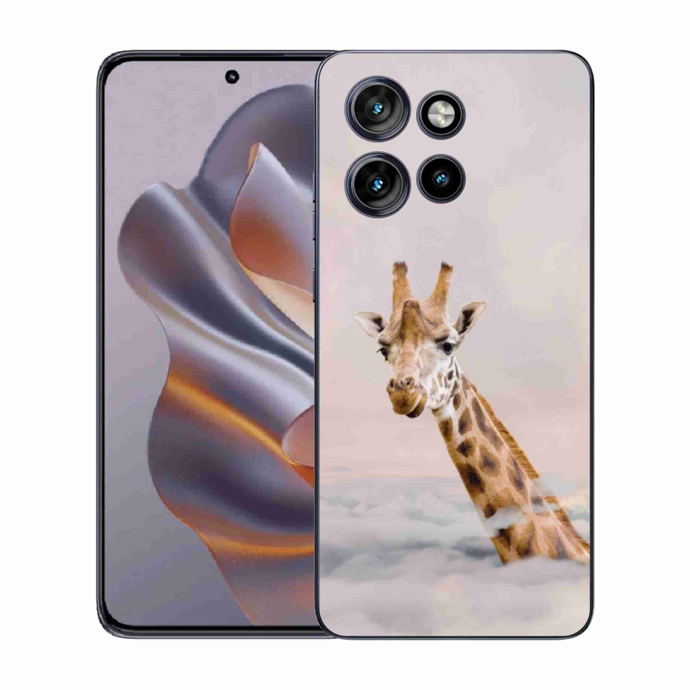 Zselés borítás mmCase a Motorola Edge 50 Neo készülékhez - zsiráf a felhőkben