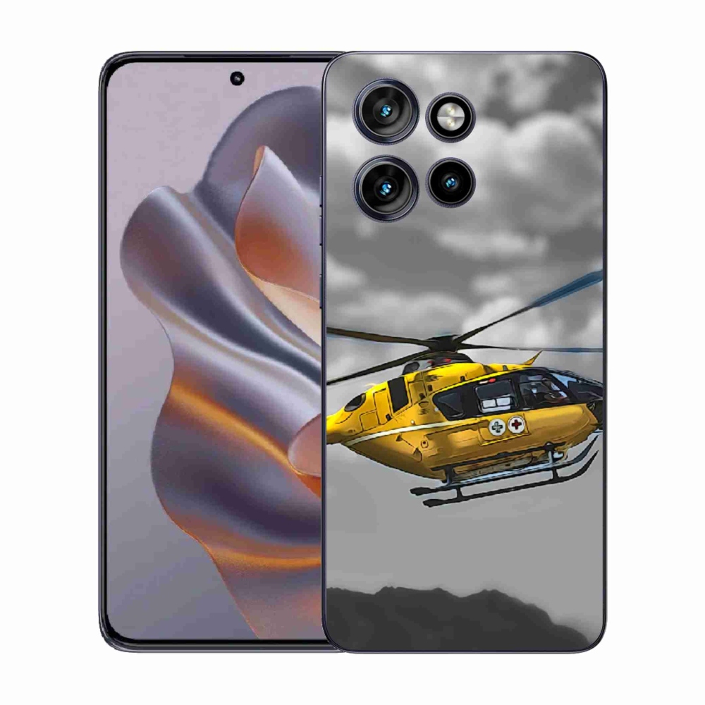 Zselés borítás mmCase Motorola Edge 50 Neo - sárga helikopterhez