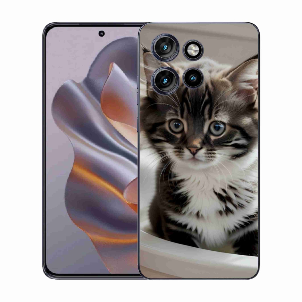 Zselés borítás mmCase a Motorola Edge 50 Neo készülékhez - kíváncsi cica