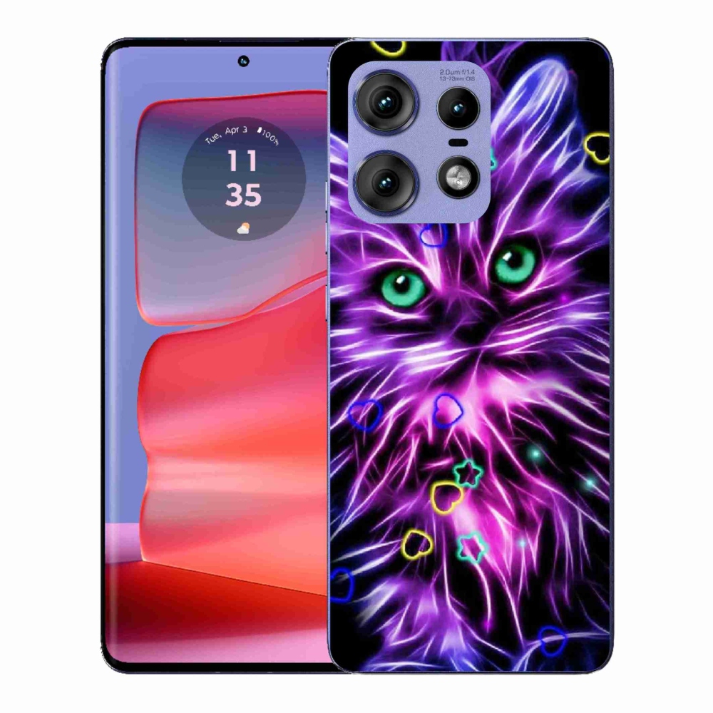 Zselés borítás mmCase a Motorola Edge 50 Pro készülékhez - absztrakt macska