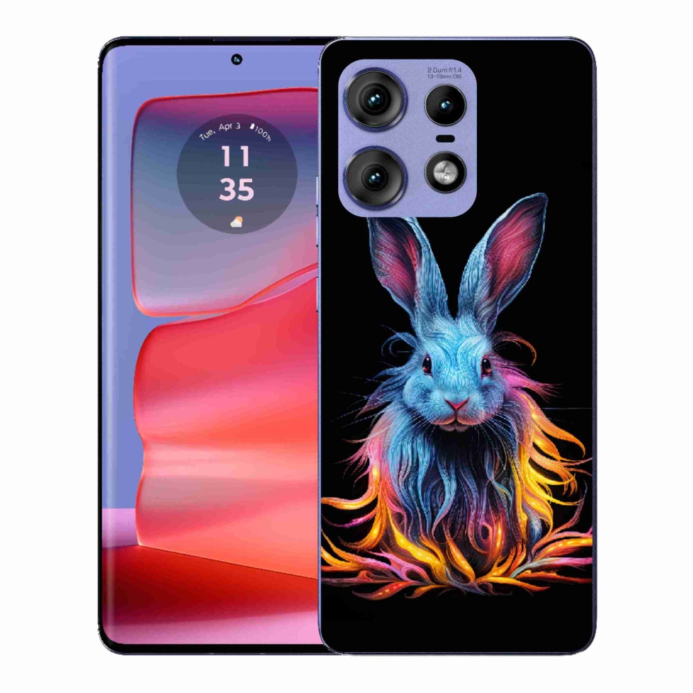 Zselés borítás mmCase a Motorola Edge 50 Pro készülékhez - absztrakt nyúl