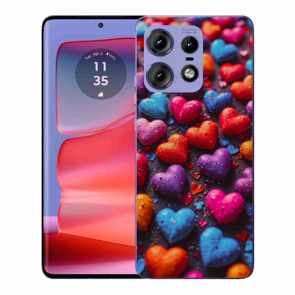 Zselés borítás mmCase a Motorola Edge 50 Pro készülékhez - színes szív