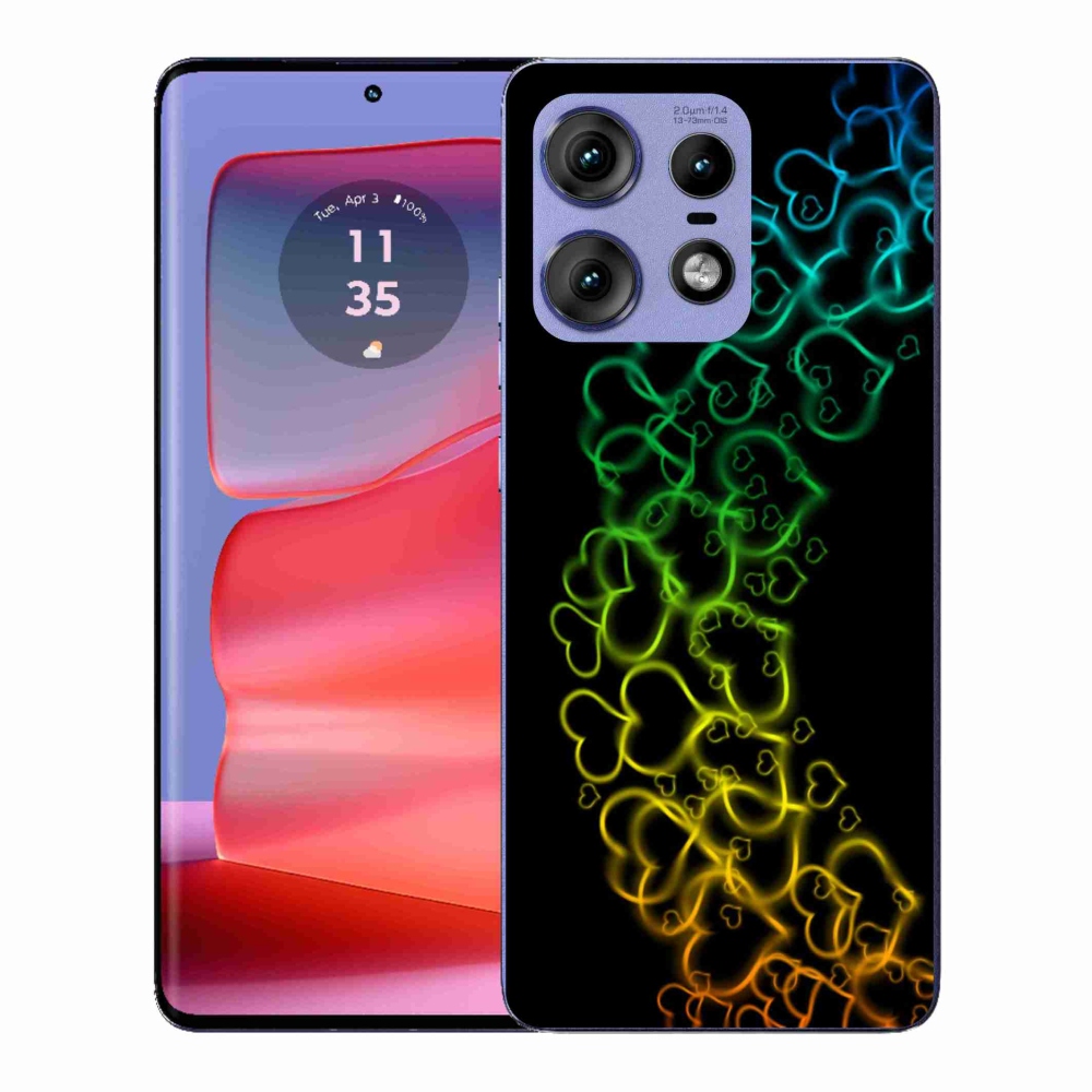 Zselés borítás mmCase a Motorola Edge 50 Pro készülékhez - színes szívek