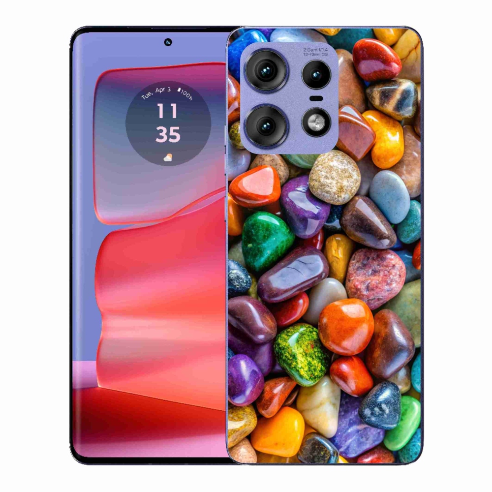 Zselés borítás mmCase a Motorola Edge 50 Pro készülékhez - színes strasszkövek