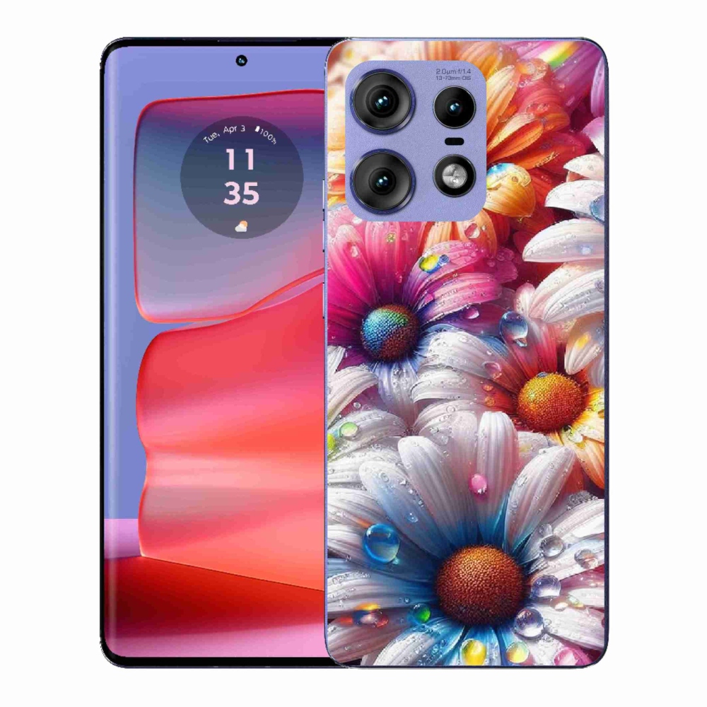 Zselés borítás mmCase a Motorola Edge 50 Pro készülékhez - színes margaréták