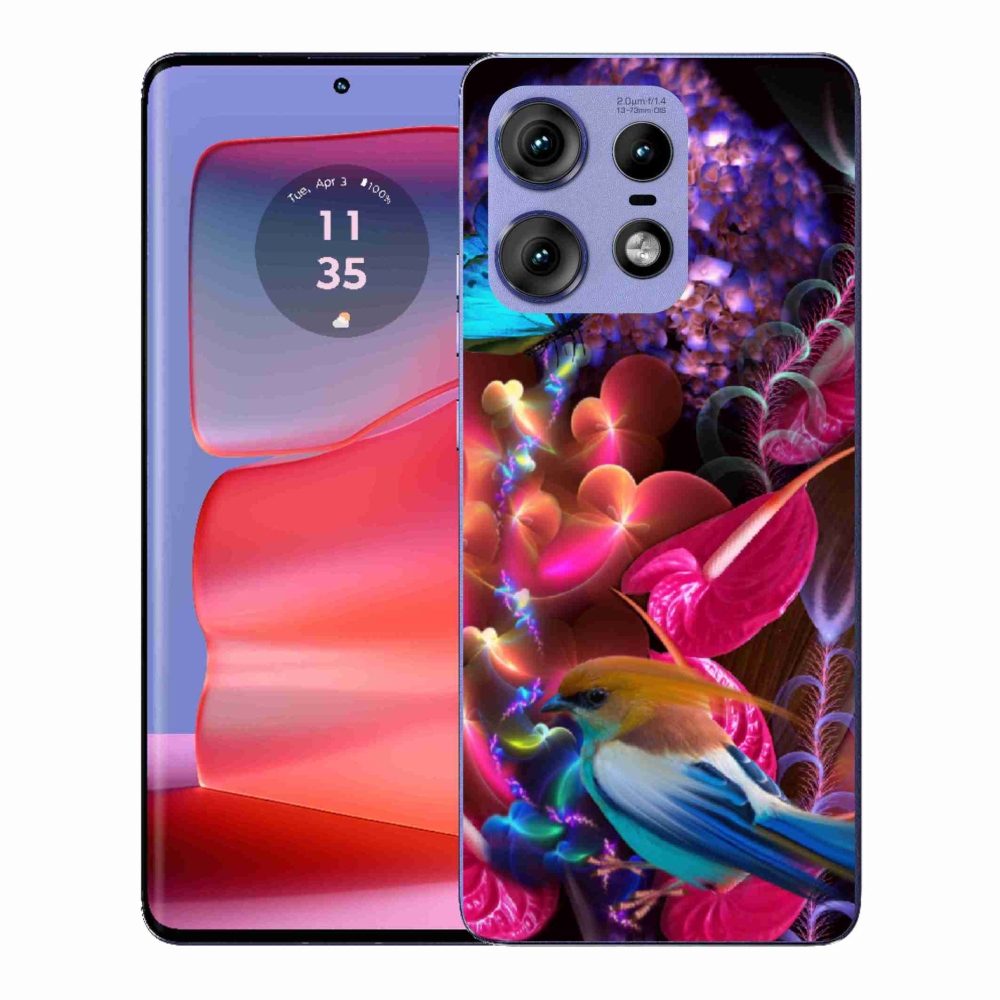 Zselés borító mmCase a Motorola Edge 50 Pro készülékhez - színes virágok