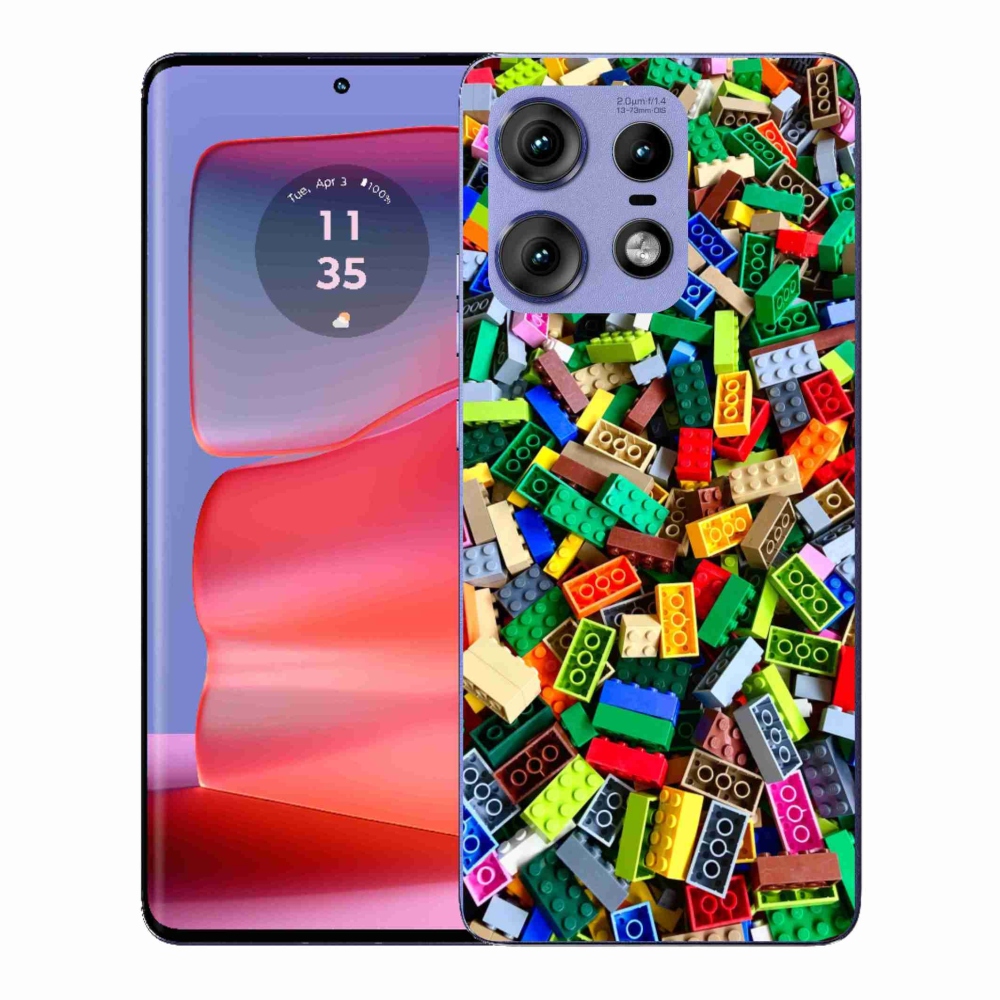 Zselés borítás mmCase a Motorola Edge 50 Pro készülékhez - színes építőelemek