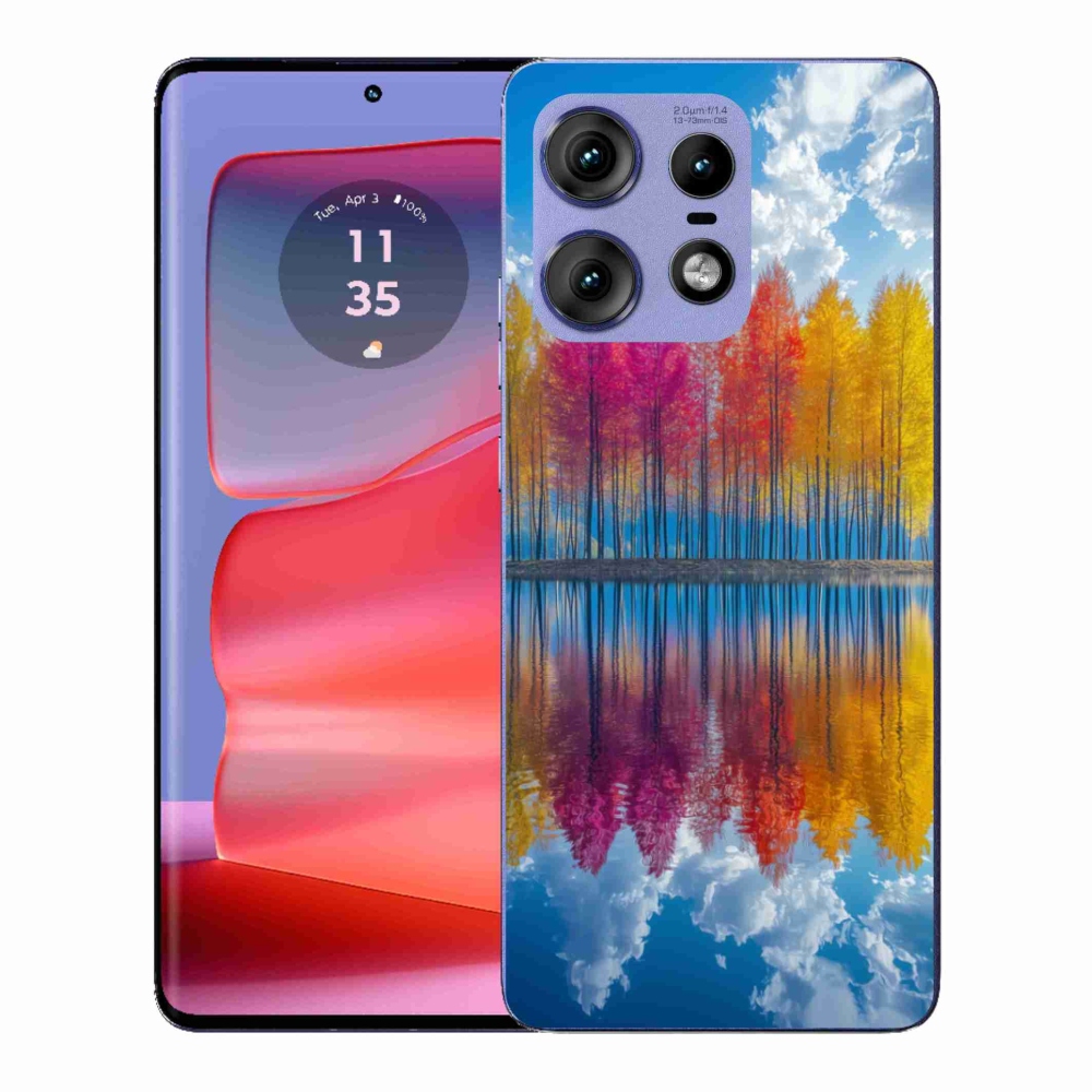 Zselés borítás mmCase a Motorola Edge 50 Pro készülékhez - színes fák