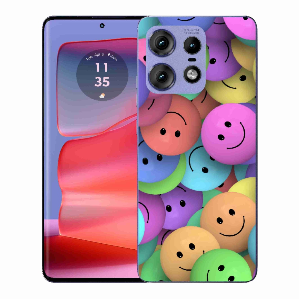 Zselés borító mmCase a Motorola Edge 50 Pro készülékhez - színes smiley-k