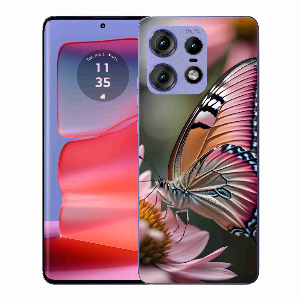 Zselés borítás mmCase a Motorola Edge 50 Pro készülékhez - színben pillangó