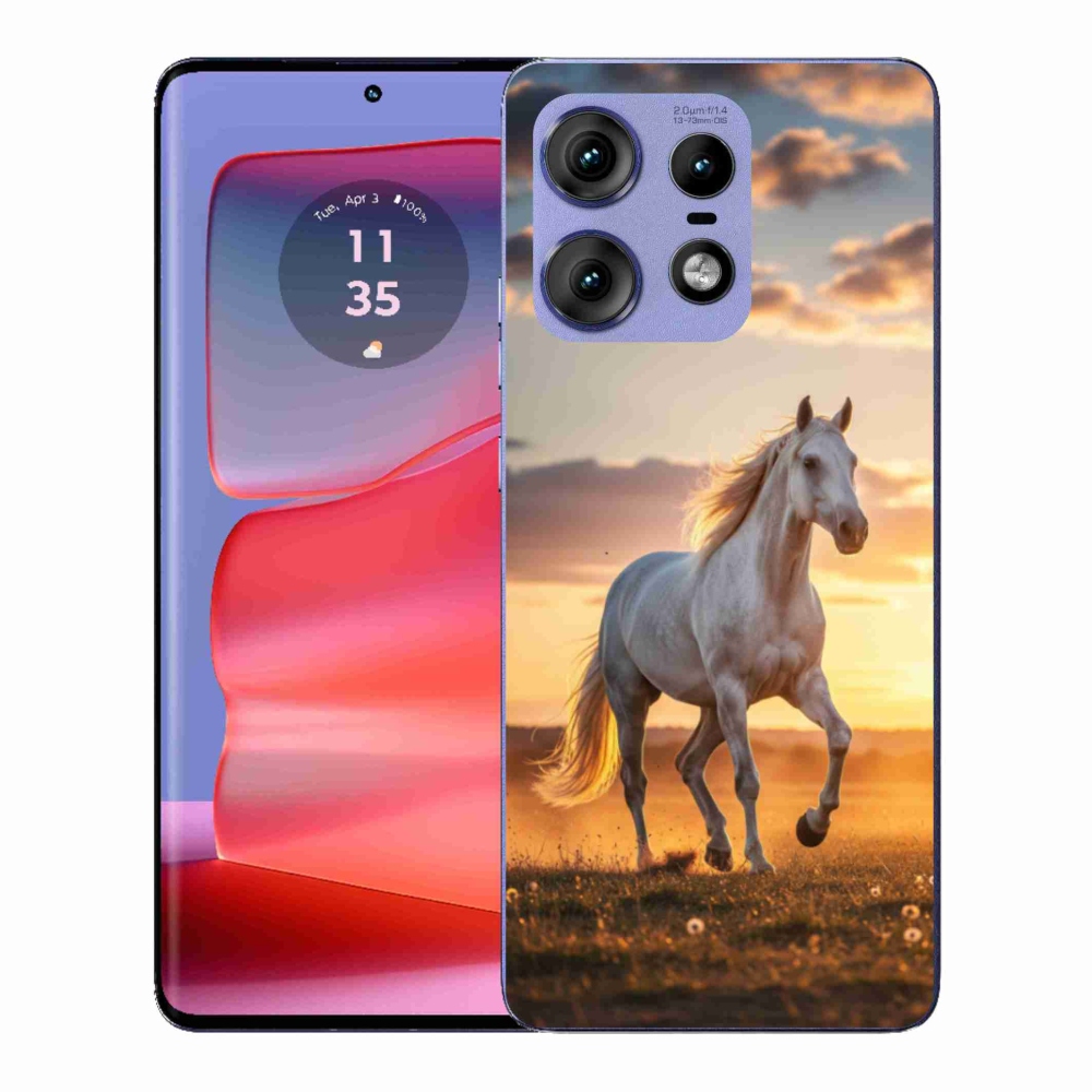 Zselés borítás mmCase a Motorola Edge 50 Pro készülékhez - futó fehér ló 2