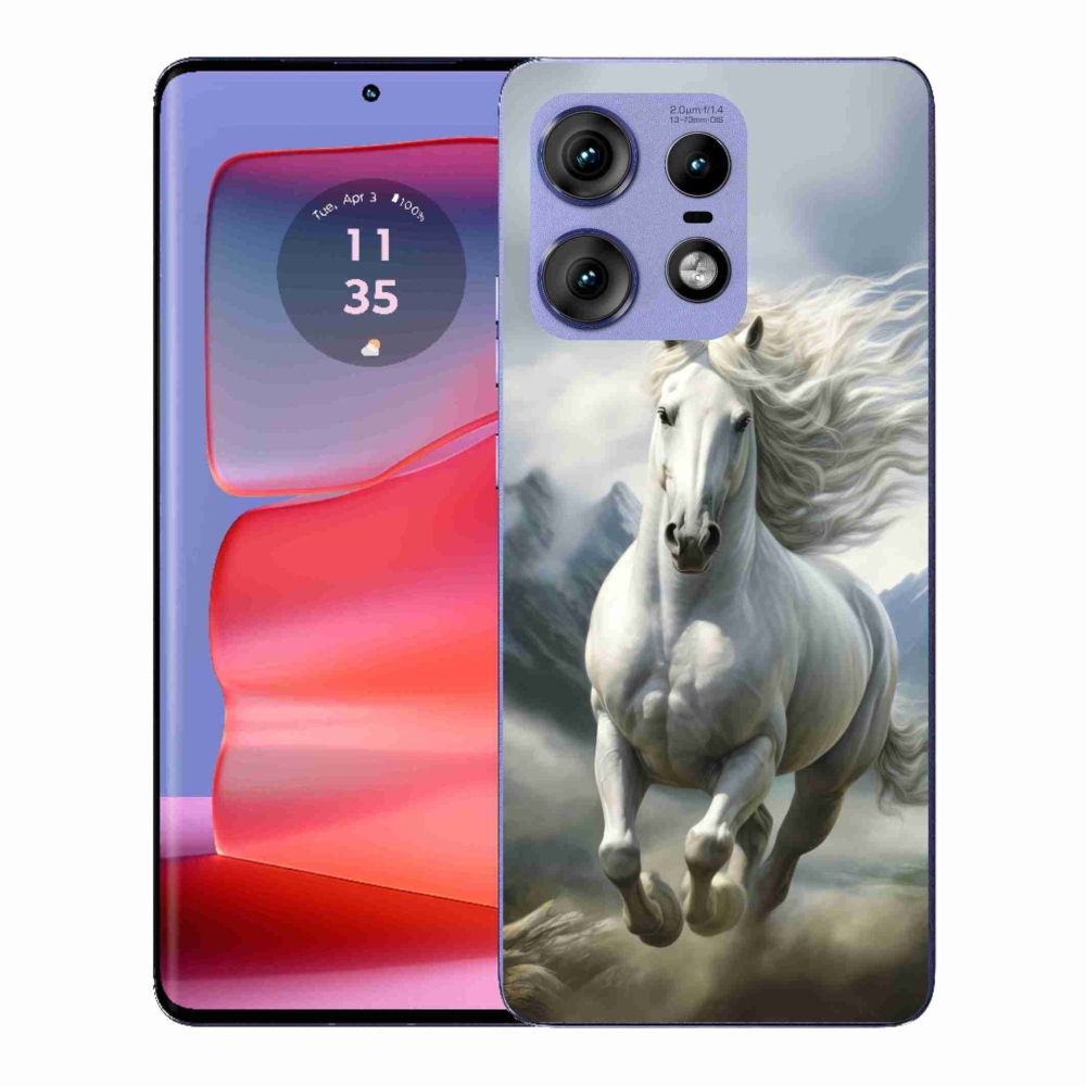 Zselés borítás mmCase a Motorola Edge 50 Pro készülékhez - futó fehér ló 3
