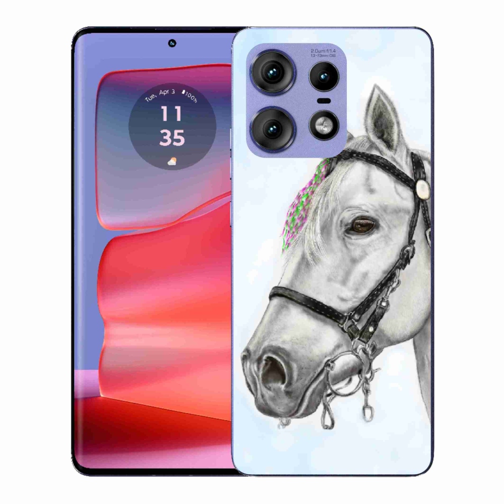 Zselés borítás mmCase Motorola Edge 50 Pro készülékhez - fehér ló 1