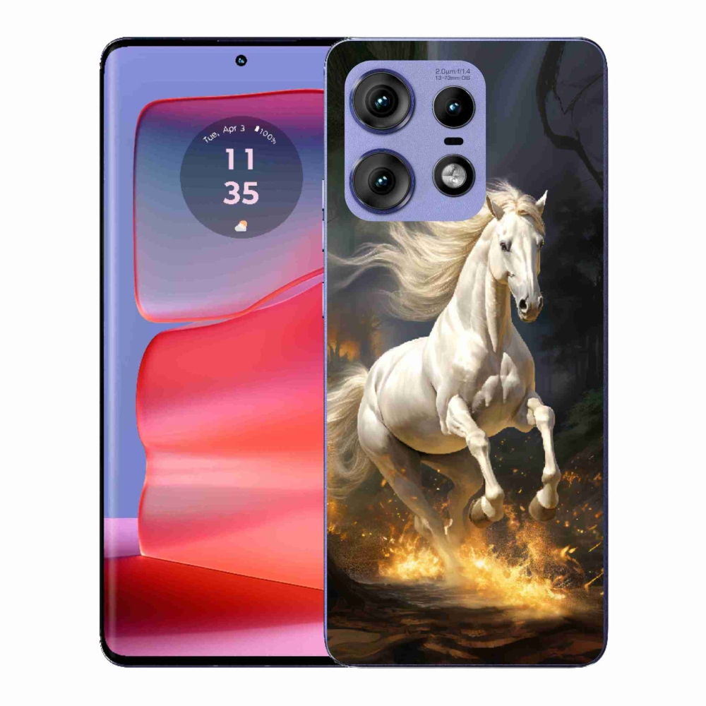 Zselés borítás mmCase a Motorola Edge 50 Pro készülékhez - fehér ló 2