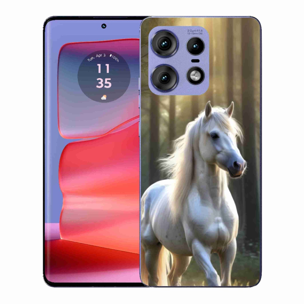 Zselés borítás mmCase a Motorola Edge 50 Pro készülékhez - fehér ló 3