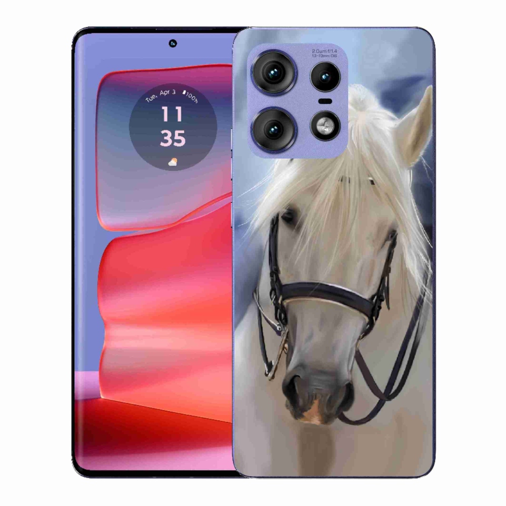 Zselés borítás mmCase a Motorola Edge 50 Pro készülékhez - fehér ló