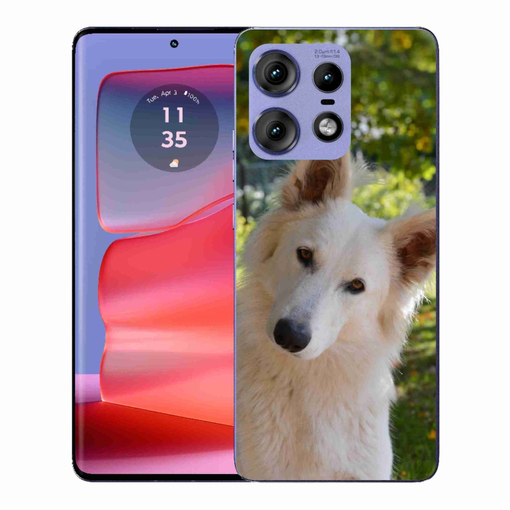 Gél védőburkolat mmCase a Motorola Edge 50 Pro készülékhez - Fehér svájci juhász 1