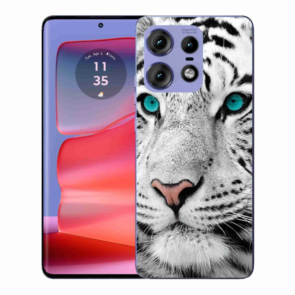 Zselés borítás mmCase a Motorola Edge 50 Pro készülékhez - fehér tigris