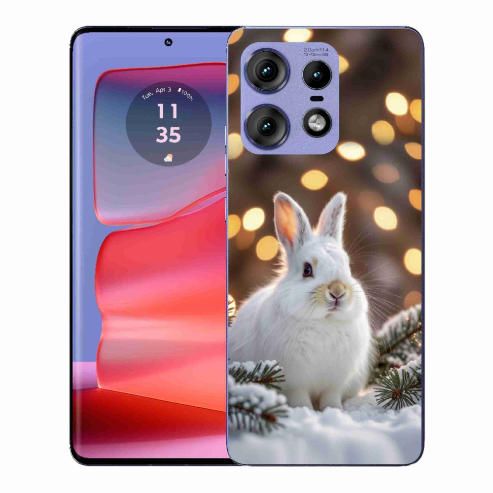 Zselés borítás mmCase Motorola Edge 50 Pro készülékhez - fehér nyúl