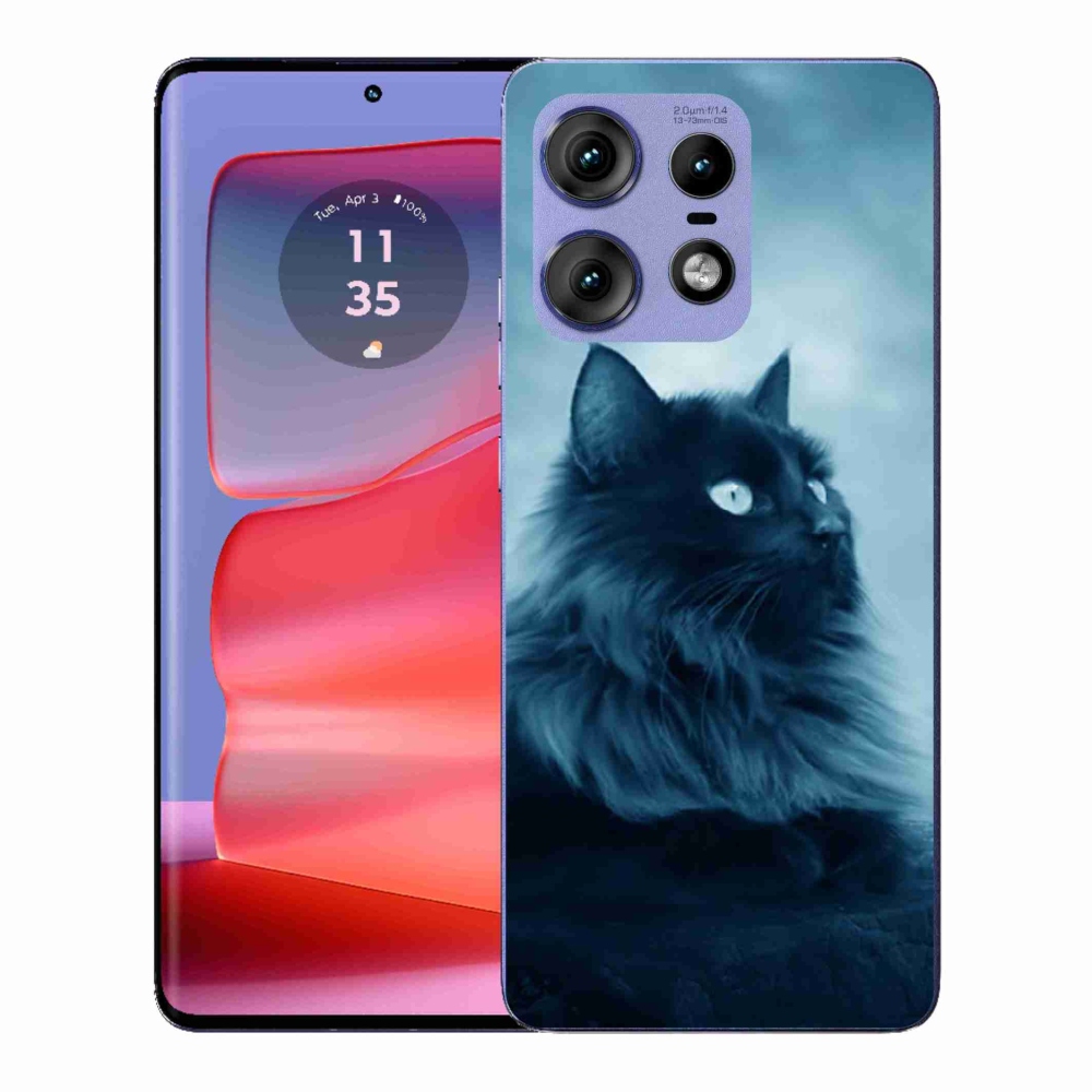 Zselés borítás mmCase a Motorola Edge 50 Pro készülékhez - fekete cat 1