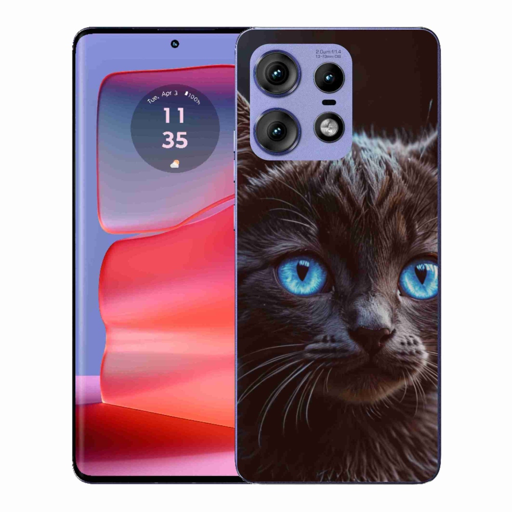 Gél védőhuzat mmCase a Motorola Edge 50 Pro készülékhez - fekete cica 2