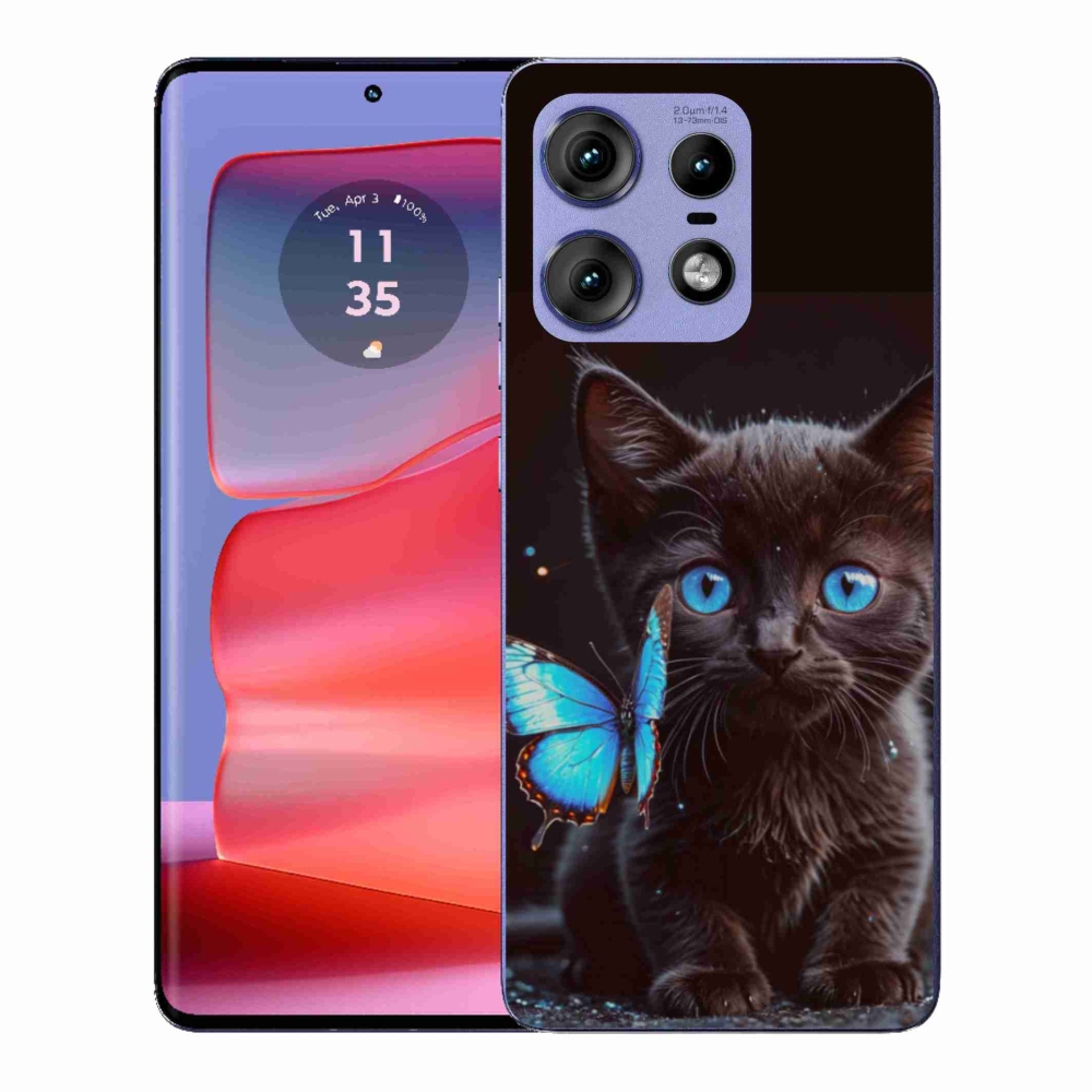 Zselés borítás mmCase a Motorola Edge 50 Pro készülékhez - fekete cica 3