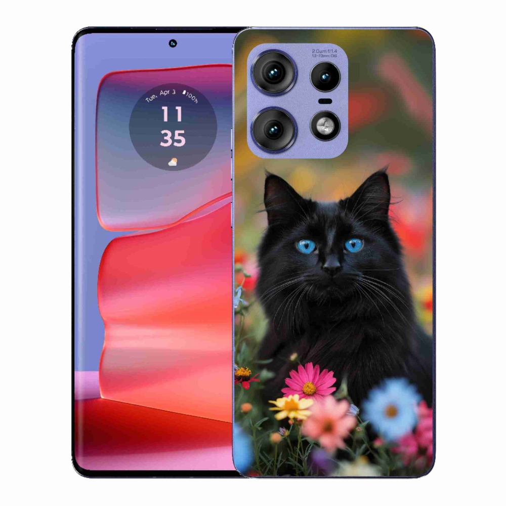 Zselés borítás mmCase a Motorola Edge 50 Pro készülékhez - fekete cica 4