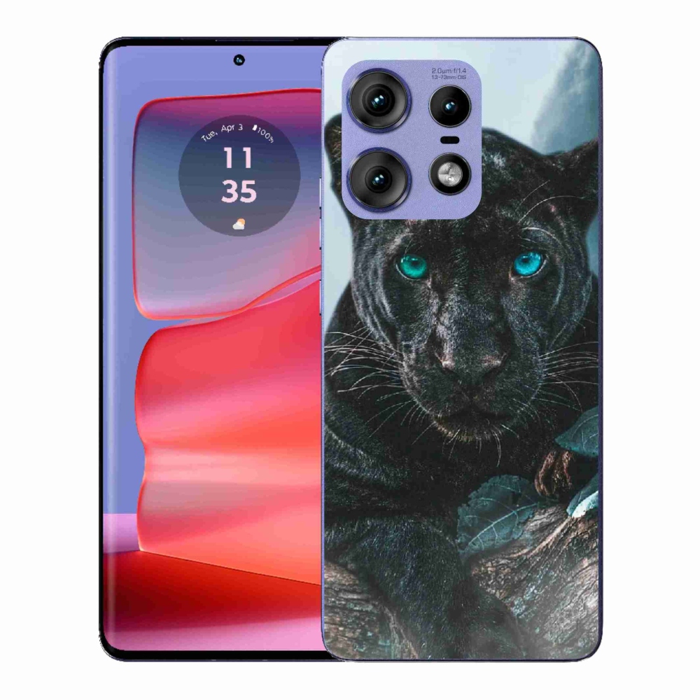 Zselés borítás mmCase a Motorola Edge 50 Pro készülékhez - fekete párduc