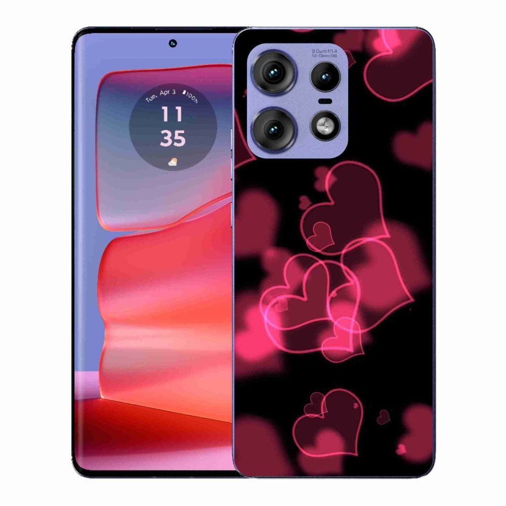 Zselés borítás mmCase a Motorola Edge 50 Pro készülékhez - piros szívek