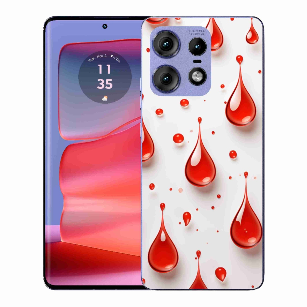 Zselés tok mmCase a Motorola Edge 50 Pro készülékhez - piros cseppek