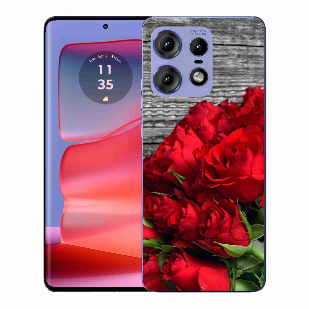Zselés borítás mmCase a Motorola Edge 50 Pro készülékhez - piros rózsa