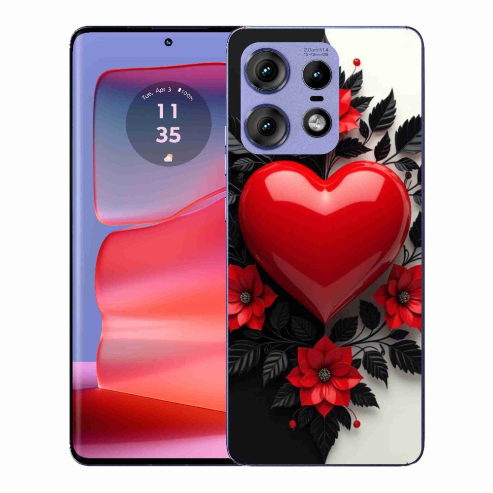 Zselés borítás mmCase a Motorola Edge 50 Pro készülékhez - piros szív