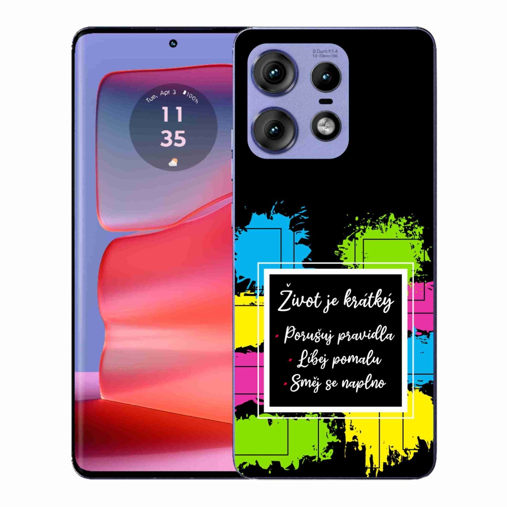 Gél védőhuzat mmCase a Motorola Edge 50 Pro készülékhez - Idézet 5 fekete háttér
