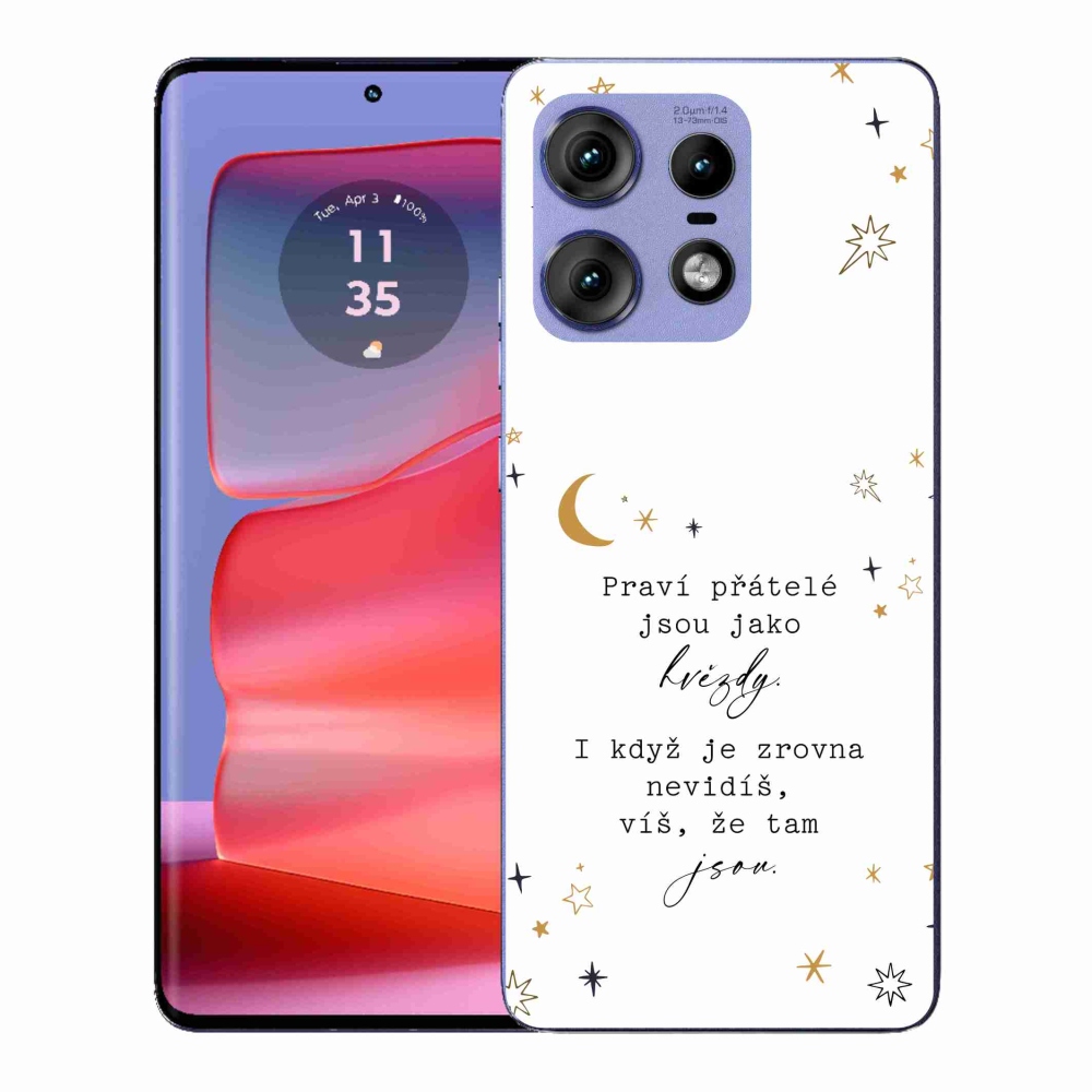 Gél védőburkolat mmCase a Motorola Edge 50 Pro készülékhez - Idézet 6 fehér háttér