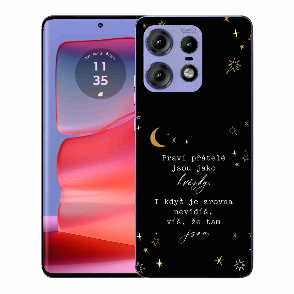 Gél védőhuzat mmCase a Motorola Edge 50 Pro készülékhez - Idézet 6 fekete háttér