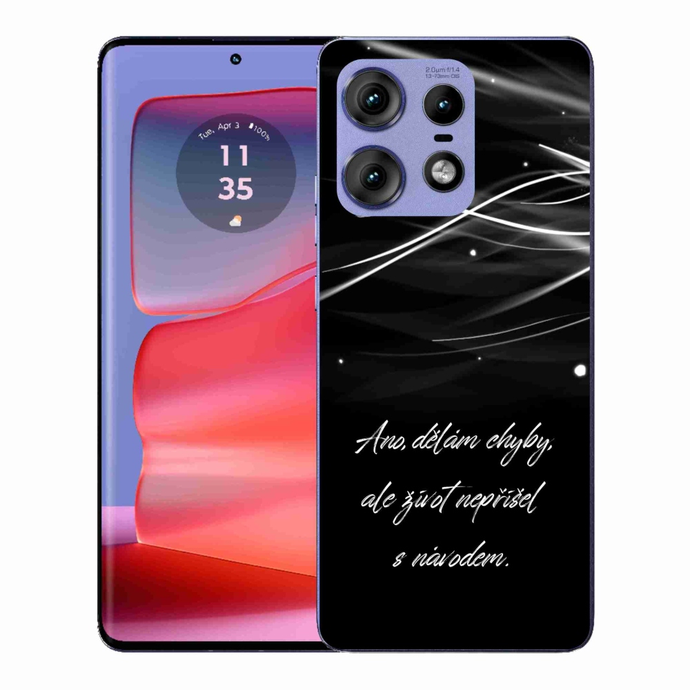 Zselés borítás mmCase a Motorola Edge 50 Pro készülékhez - idézem fekete háttér