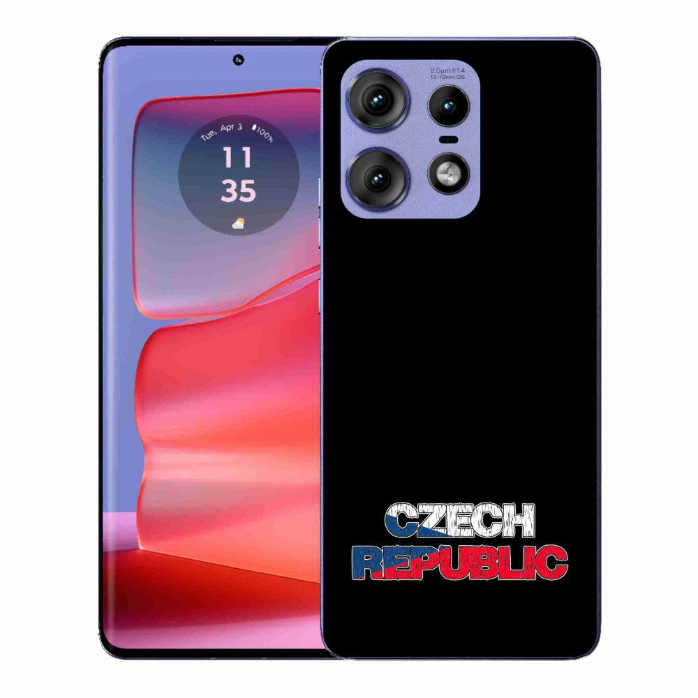 Gél védőhuzat mmCase a Motorola Edge 50 Pro készülékhez - Csehország fekete háttér
