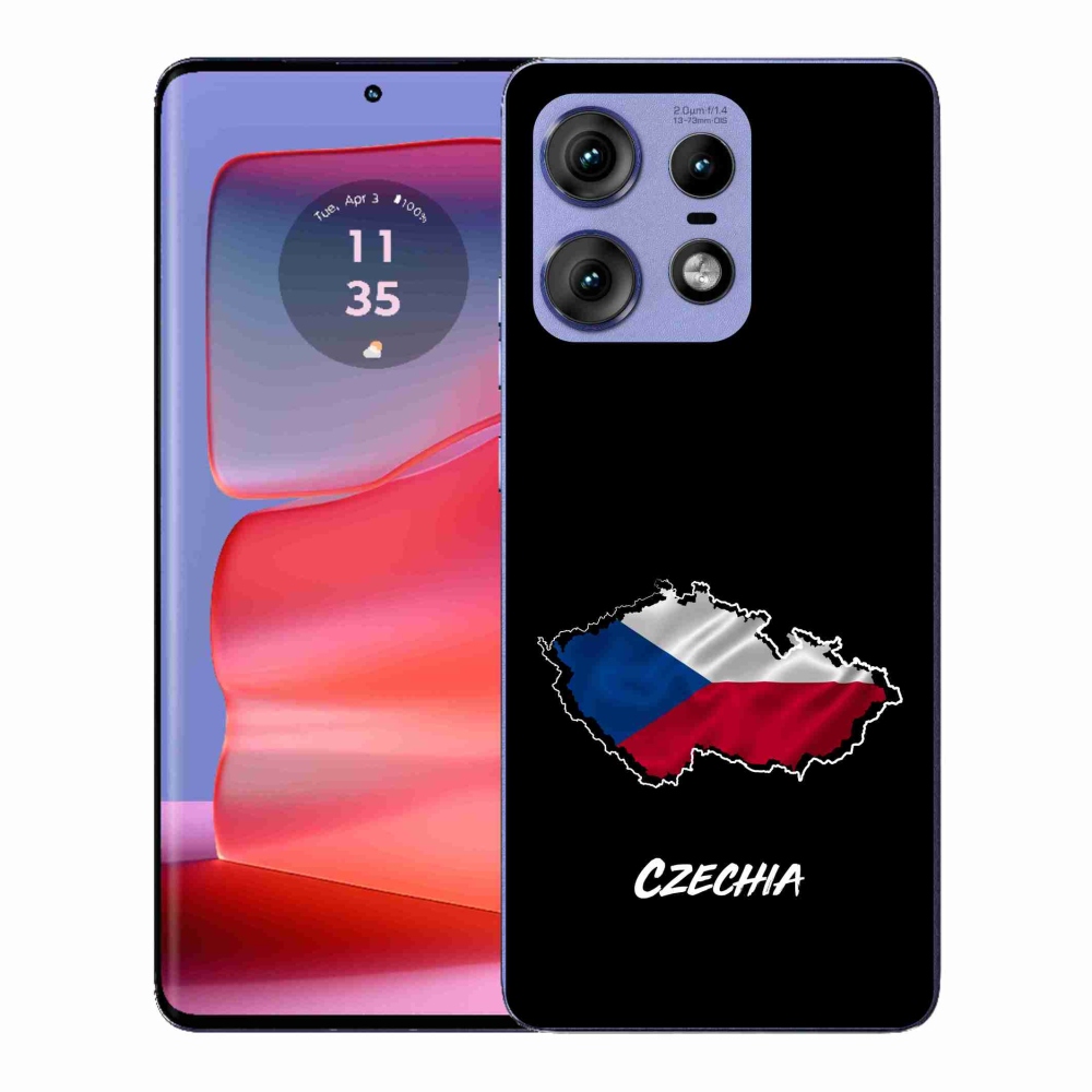 Gél védőhuzat mmCase a Motorola Edge 50 Pro készülékhez - Csehország fekete háttér