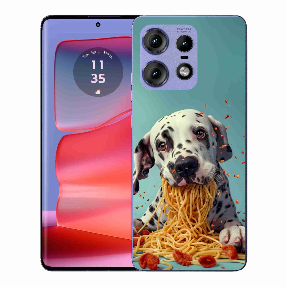Zselés borítás mmCase a Motorola Edge 50 Pro készülékhez - Dalmát és spagetti