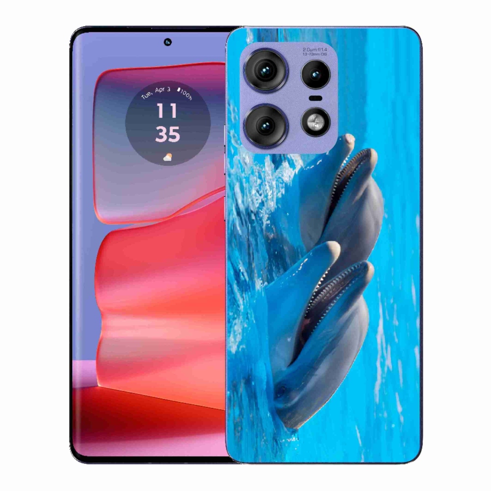 Zselés borítás mmCase a Motorola Edge 50 Pro készülékhez - delfinek