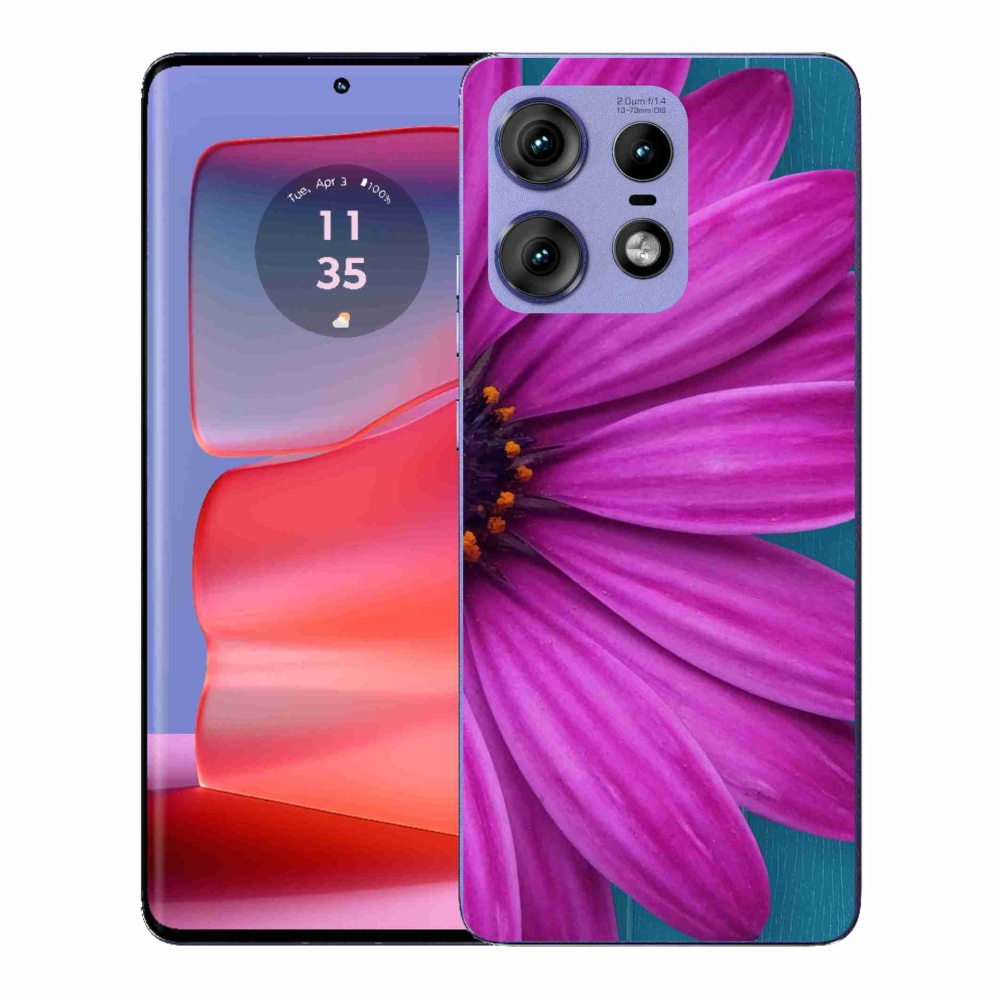 Zselés borítás mmCase a Motorola Edge 50 Pro készülékhez - lila margaréta