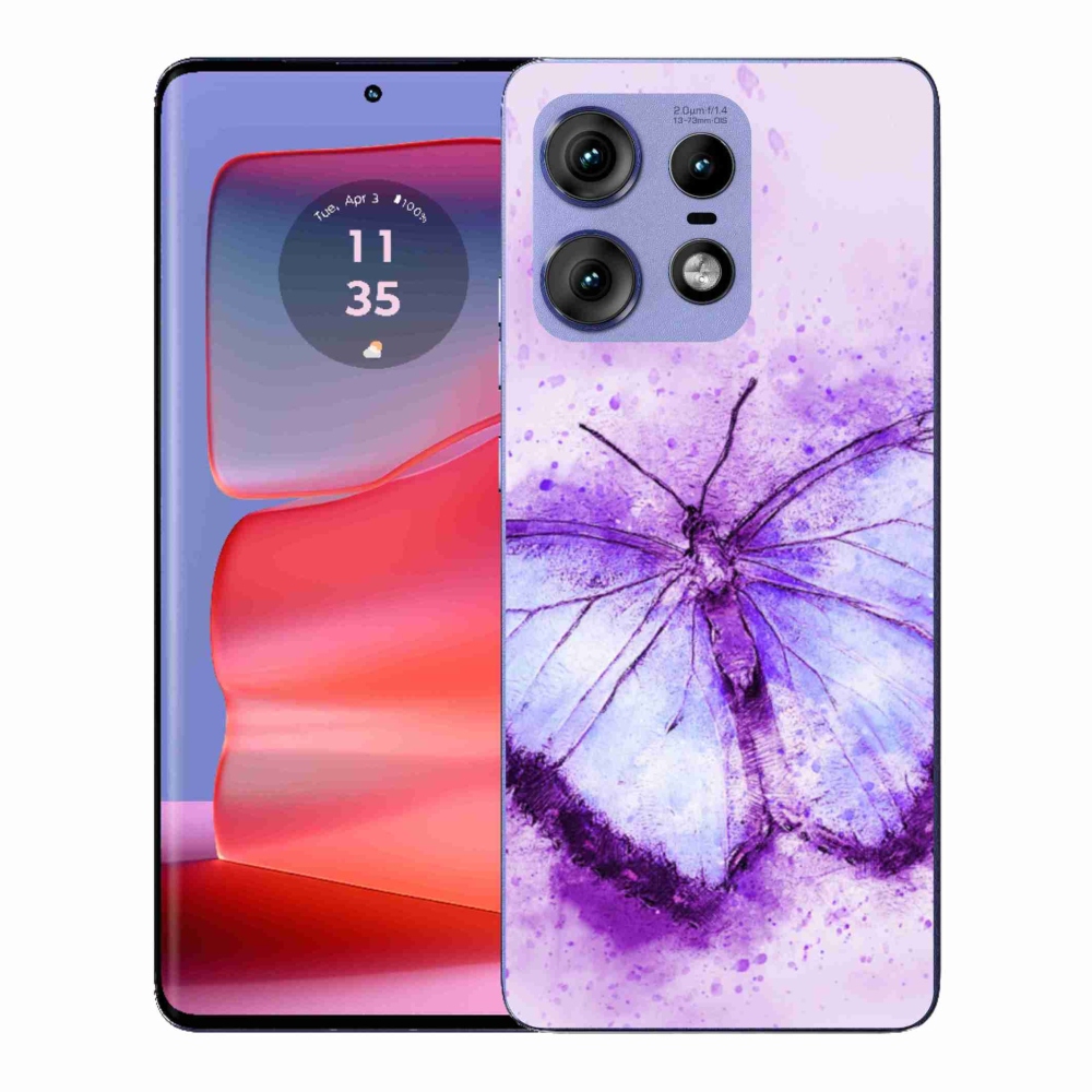 Zselés tok mmCase a Motorola Edge 50 Pro készülékhez - lila pillangó