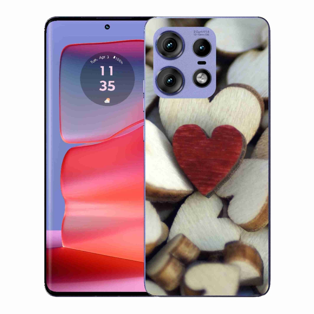 Zselés borítás mmCase a Motorola Edge 50 Pro készülékhez - gravírozott piros szív