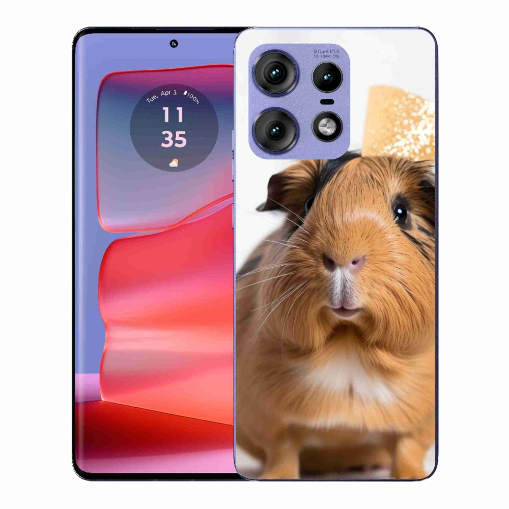 Zselés borítás mmCase a Motorola Edge 50 Pro készülékhez - barna tengerimalac