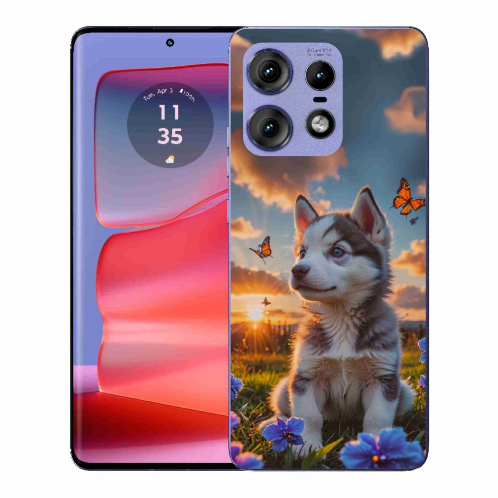 Zselés borítás mmCase a Motorola Edge 50 Pro készülékhez - husky a naplementében