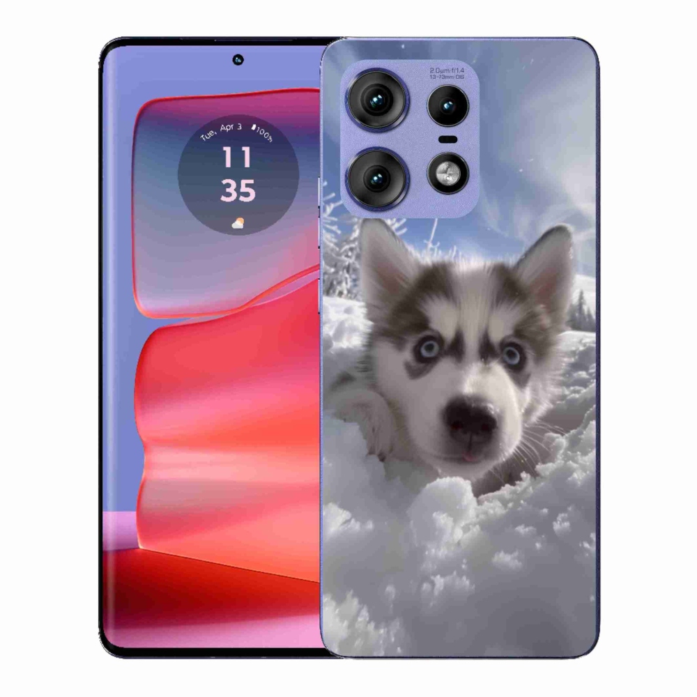 Zselés borítás mmCase a Motorola Edge 50 Pro készülékhez - husky a hóban