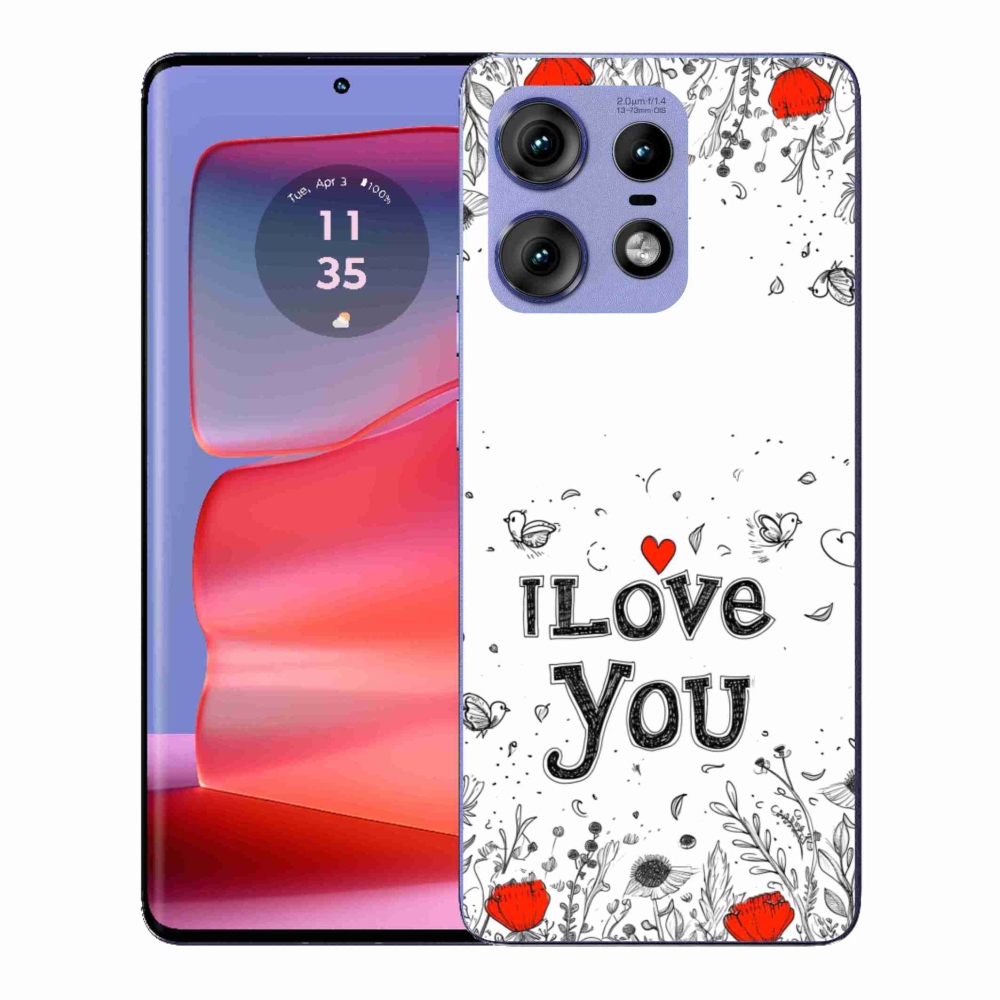Gél borító mmCase a Motorola Edge 50 Pro készülékhez - I love you fehér háttérrel