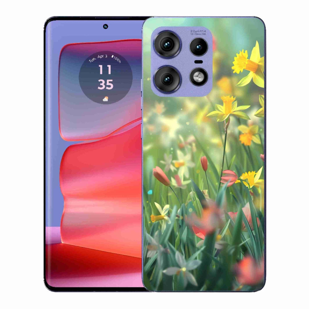 Zselés borítás mmCase a Motorola Edge 50 Pro készülékhez - tavaszi virágok