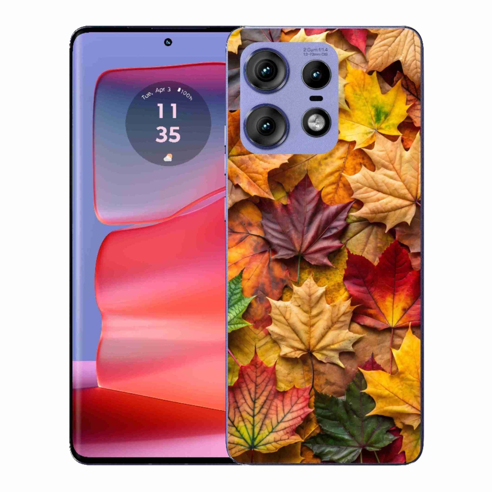 Zselés borítás mmCase a Motorola Edge 50 Pro készülékhez - juharlevelek 2